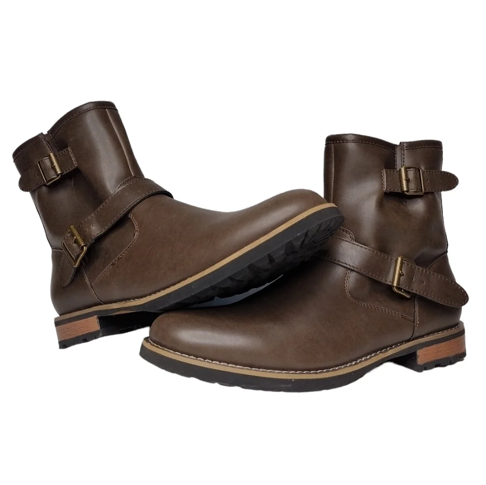 NWOT St John's Bay Gaucho Statham Buckle Mid Zipper Business Office Boots Sz 11